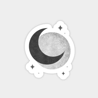 Moon Sparkle - Black and White Sticker